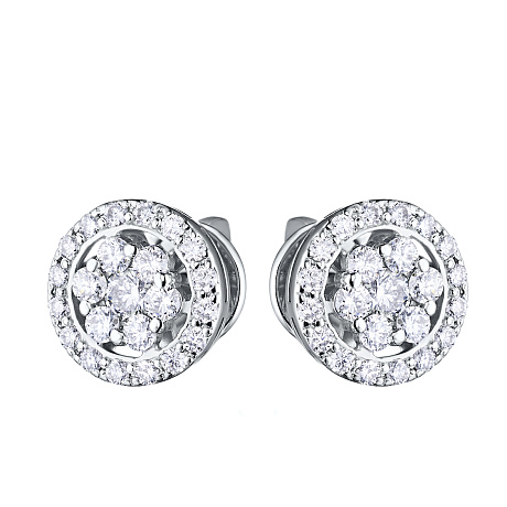 Пусеты из белого золота