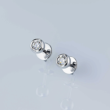 Пусеты из белого золота