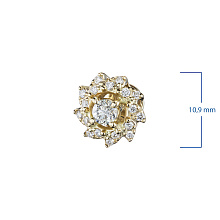 Пусеты из желтого золота с бриллиантами