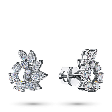 Пусеты из белого золота