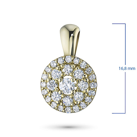 Подвеска из желтого золота с бриллиантами