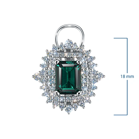 Серьги из комбинированного золота с и изумрудами