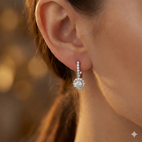 Серьги из белого золота