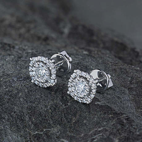 Пусеты из белого золота