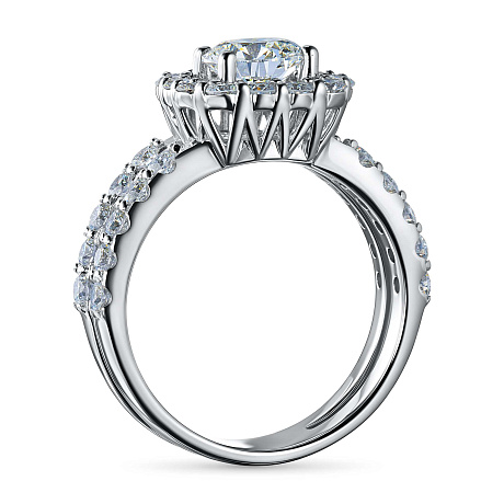 Классическое кольцо из белого золота