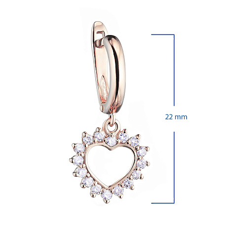 Серьги из красного золота с бриллиантами