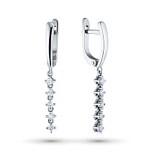 Серьги из белого золота c бриллиантами