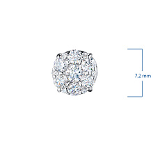 Пусеты из белого золота c бриллиантами