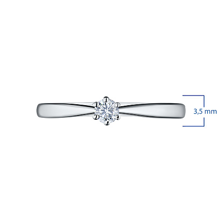 Помолвочное кольцо из белого золота с бриллиантом