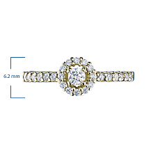 Кольцо из желтого золота с бриллиантами