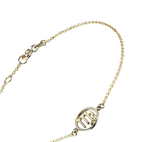 Браслет дева из желтого золота с бриллиантом