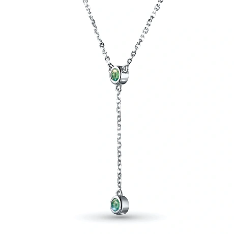 Колье из серебра с изумрудами