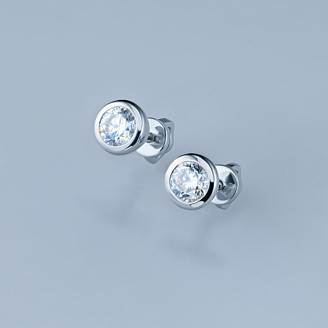 Пусеты из белого золота