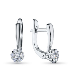 Серьги из серебра c бриллиантами