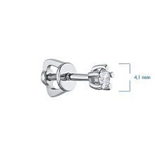 Пусеты из белого золота с бриллиантом