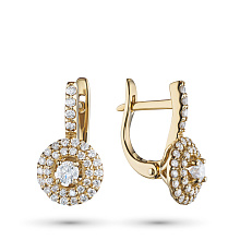 Серьги из желтого золота c бриллиантами