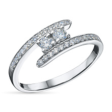 Кольцо из серебра c бриллиантами