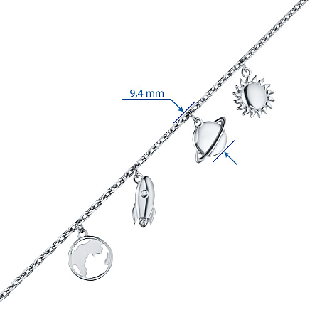 Браслет из серебра с бриллиантом