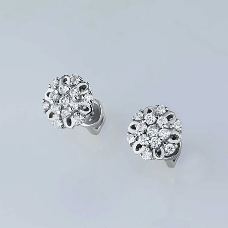 Пусеты из белого золота