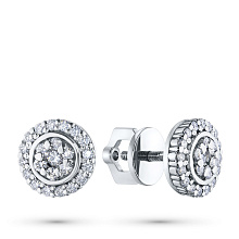 Пусеты из белого золота c бриллиантами