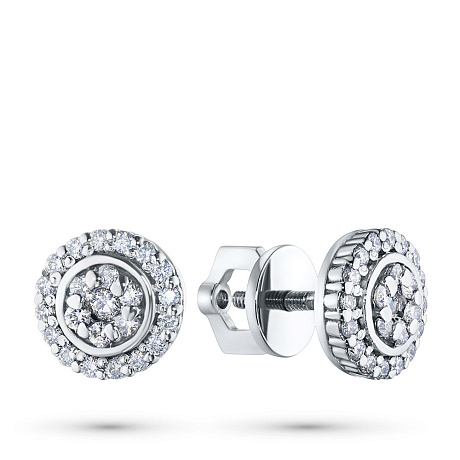 Пусеты из белого золота