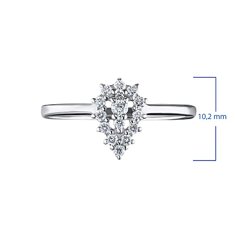 Классическое кольцо из белого золота с бриллиантами