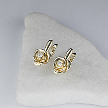 Серьги из желтого золота с бриллиантами