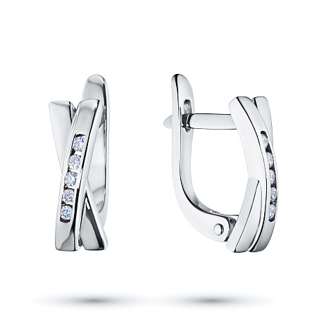 Серьги из белого золота с бриллиантами