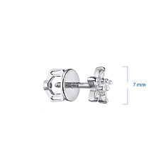 Пусеты из белого золота c бриллиантами