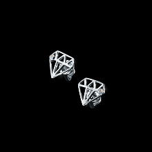 Пусеты из серебра с бриллиантом