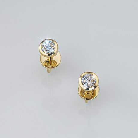 Пусеты из желтого золота