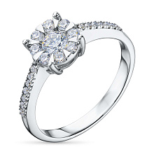 Кольцо из серебра c бриллиантами