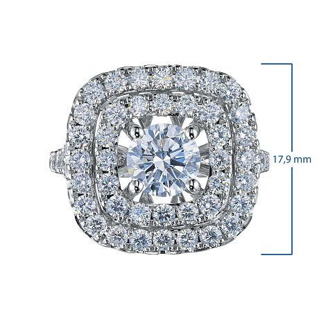 Классическое кольцо из белого золота