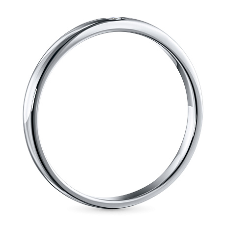 Обручальное кольцо из серебра с бриллиантом