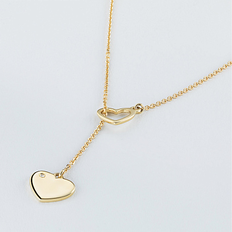 Колье из желтого золота с бриллиантом