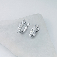 Серьги из белого золота c бриллиантами