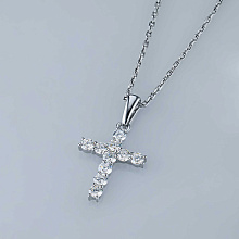 Подвеска из белого золота c бриллиантами