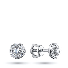 Пусеты из белого золота c бриллиантами