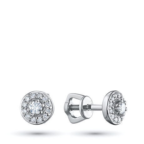 Пусеты из белого золота