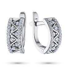 Серьги из белого золота c бриллиантами