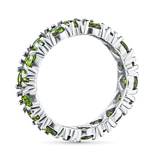 Кольцо из серебра с хромдиопсидами