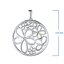 Подвеска из серебра с хромдиопсидами