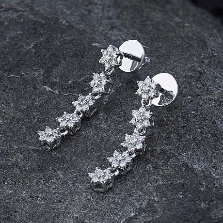 Пусеты из белого золота