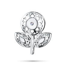 Классическая подвеска из серебра с бриллиантом