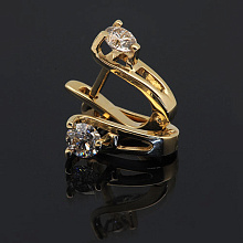 Серьги из комбинированного золота с бриллиантами