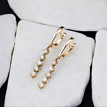 Серьги из желтого золота c бриллиантами