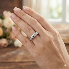 Кольцо из белого золота c бриллиантами