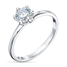 Помолвочное кольцо из белого золота с бриллиантом