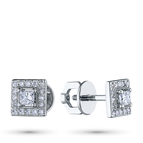 Пусеты из белого золота