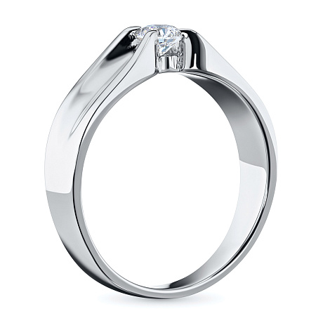 Помолвочное кольцо из белого золота с бриллиантом